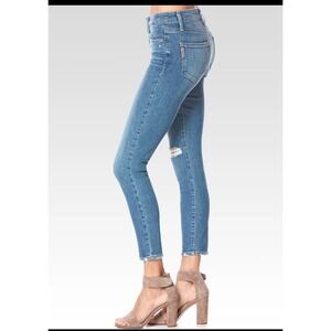 PAIGE Women's Blue Denim Distressed Mid Rise Skinny‎ Jeans Size 29